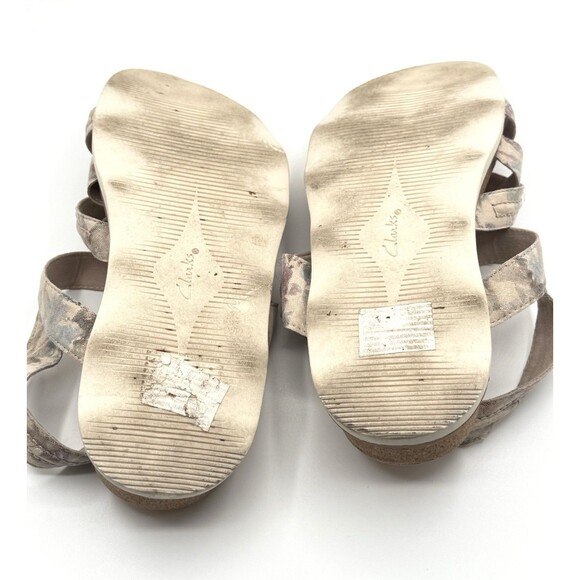 Clarks Brynn Step Womens Sandal Sand Floral Textile US Size 11 Comfort - Picture 4 of 5